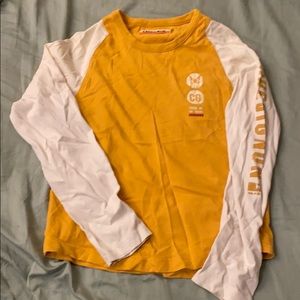 👕Chevignon yellow long sleeve baseball tee! Sz m